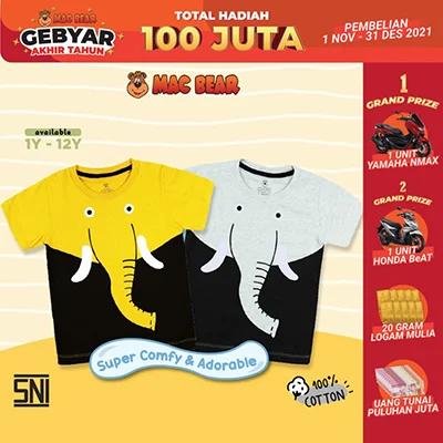 MacBear Baju Anak Laki-laki Kaos Elephant - Toko WhatsApp Murah, Toko Online WA, Toko Online WhatsApp TERMURAH!
